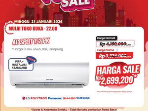 AC Split 1/2 PK Transmart Full Day Sale Diskon Sampai Rp 1,5 juta