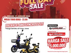 Sepeda Listrik di Transmart Full Day Diskon!