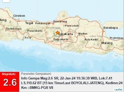 Gempa Darat M 2,6 di Boyolali Malam Ini
