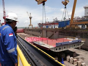 Potret Peletakan Lunas Kapal yang Dipesan Filipina