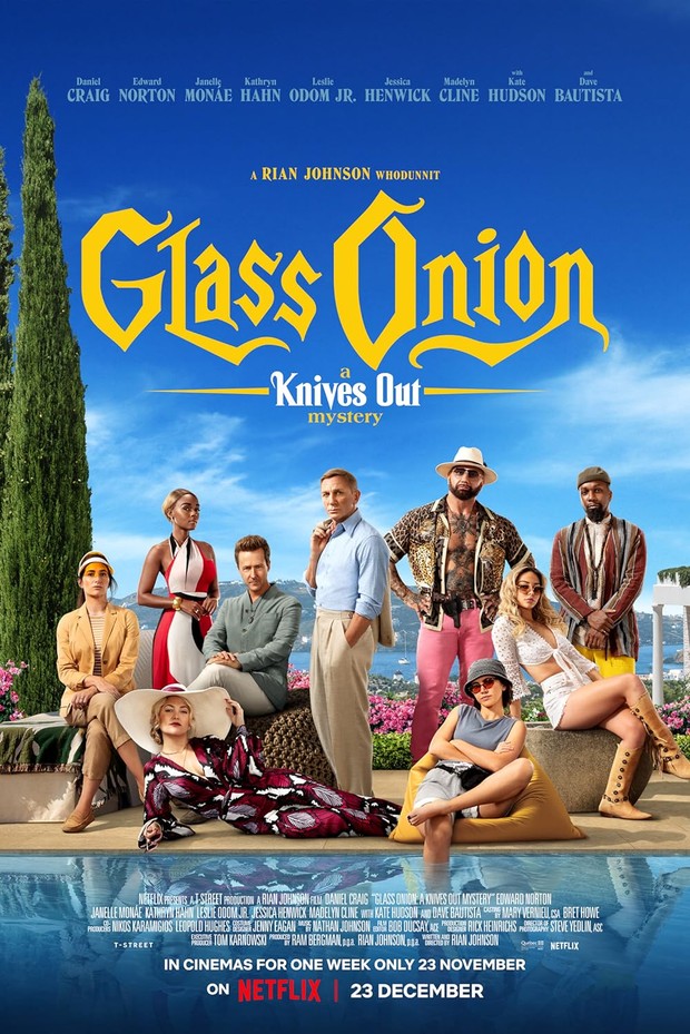 Rekomendasi film Netflix misteri terbaik, Glass Onion: A Knives Out Mystery (2022)/ Foto: Netflix