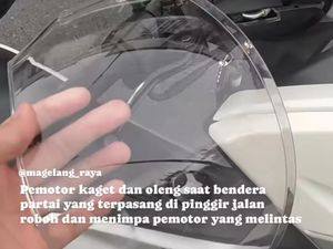 Viral Pemotor Ketiban Tiang Bendera Parpol di Mertoyudan Magelang