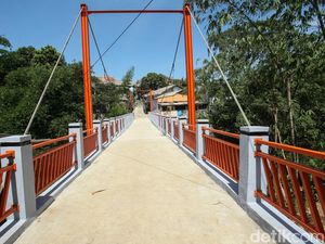 Penampakan Jembatan Gantung Parung Serab Depok Usai Direnovasi