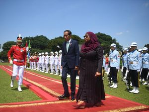Momen Jokowi Terima Kunjungan Presiden Tanzania di Istana Bogor Momen Jokowi Terima Kunjungan Presiden Tanzania di Istana Bogor