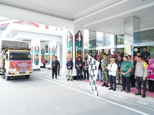 Gubernur Kalteng Lepas Bantuan 100.000 Paket Sembako untuk Korban Banjir