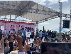 Ditemani Maruarar-RK hingga Ruhimat, Prabowo Kampanye Akbar di Subang