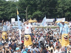 RK hingga Ara Temani Prabowo Kampanye Akbar di Subang