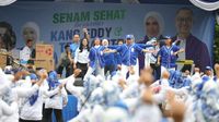 Sekjen PAN Gelar Senam Sehat untuk Konsolidasi Saksi dan Relawan