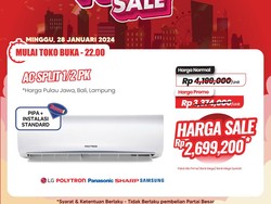 AC Split 1/2 PK Transmart Full Day Sale Diskon Sampai Rp 1,5 juta