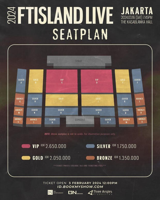 Detail seat plan dan harga tiket konser FTISLAND/ Foto: instagram.com/threeanglesproduction Detail seat plan dan harga tiket konser FTISLAND/ Foto: instagram.com/threeanglesproduction