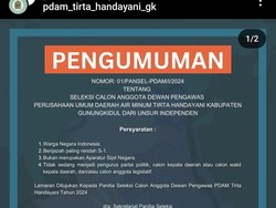PDAM Tirta Handayani Gunungkidul Buka Seleksi Dewas, Catat Syaratnya!