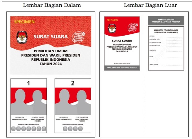 Surat suara pilpres/ Foto: kpu.go.id