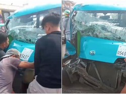 Truk Tabrak Angkot di Sukabumi, Tiga Orang Terluka