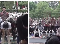 Netizen Sorot Paspampres Selalu Siaga saat Salat Berjamaah
