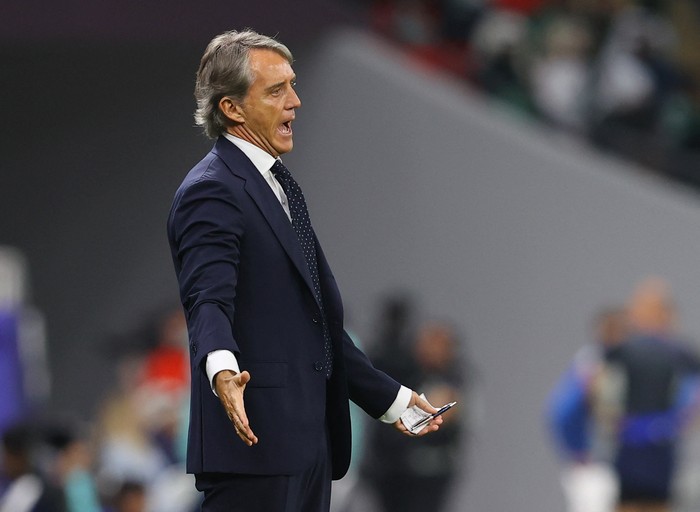 Soccer Football - AFC Asian Cup - Group F - Kyrgyzstan v Saudi Arabia - Ahmad bin Ali Stadium, Al Rayyan, Qatar - January 21, 2024 Saudi Arabia coach Roberto Mancini reacts REUTERS/Ibraheem Al Omari