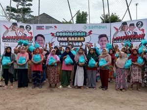 Gelar Bazar Sembako Murah, Relawan Samawi Kampanye Prabowo-Gibran di Serang Gelar Bazar Sembako Murah, Relawan Samawi Kampanye Prabowo-Gibran di Serang