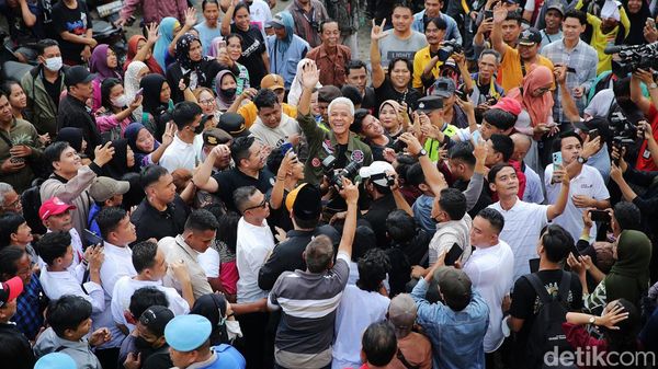 Kampanye di Palembang, Ganjar Sapa Pedagang Pasar KM 5 dan 16 Ilir