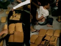 Momen Polisi Gagalkan Penyelundupan 24 Kg Ganja di Bangka Tengah