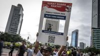Aksi Ajak Pilih Yang Bersih di Bundaran HI
