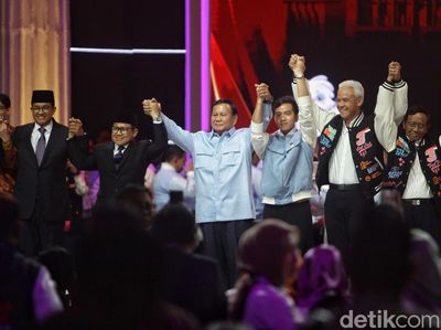 Debat Kelima Pilpres 2024 Usai, Masing-masing Paslon Saling Berpelukan