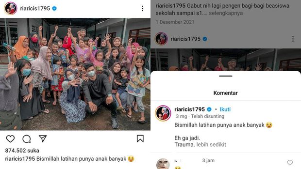 Ria Ricis ubah keterangan unggahan Instagram