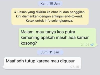 Chat Ribetnya Cari Kosan, Sama kayak Cari Jodoh