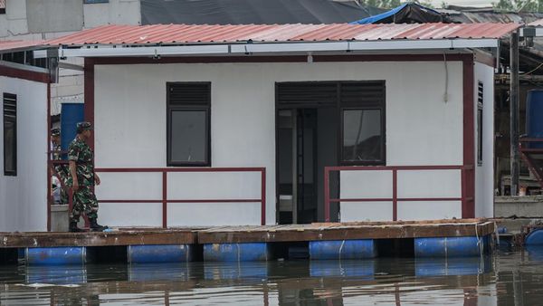 Penampakan Bantuan Rumah Apung dari Kemhan di Penjaringan Jakarta