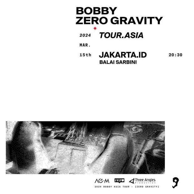 Poster konser Bobby iKON 'Zero Gravity' di Jakarta/ Foto: instagram.com/threeanglesproduction Poster konser Bobby iKON 'Zero Gravity' di Jakarta