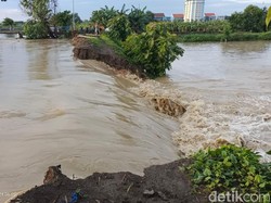 Tanggul Kali Plalangan Lamongan Jebol, Tambak hingga Rumah Warga Kebanjiran