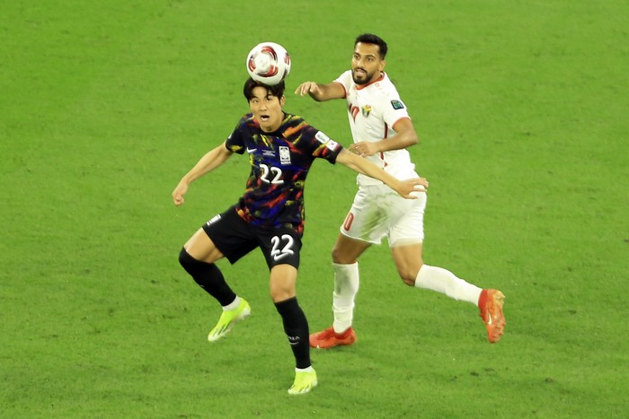 Yordania vs Korea Selatan South Korea players are dejected after the Asian Cup semifinal soccer match between South Korea and Jordan at Ahmad Bin Ali Stadium in Al Rayyan, Qatar, Tuesday, Feb. 6, 2024. Jordan won 2-0. (AP Photo/Thanassis Stavrakis)