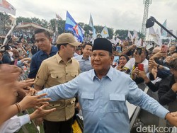 Ditemani Erick Thohir-AHY, Prabowo Kampanye Akbar di Sidoarjo