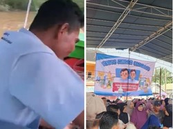 Barisan RFG Seberangi Sungai Gelar Sembako Murah di Kabupaten Banyuasin