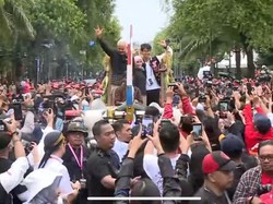 Kirab budaya, Ganjar-Mahfud Naik Gerobak Sapi ke Lokasi Hajatan Rakyat