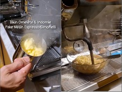 Pria Ini Pakai Mesin Kopi Buat Bikin Omelet dan Mie