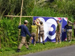 Masa Tenang Pemilu, Satpol PP Karangasem Turunkan Ratusan Baliho