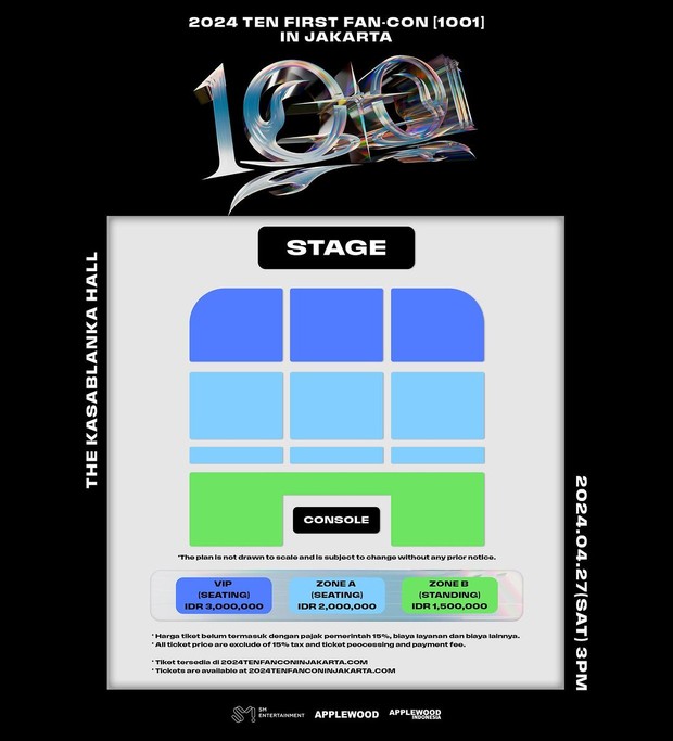 Detail Harga Fancon Solo Perdana Ten WayV '1001' di Jakarta!