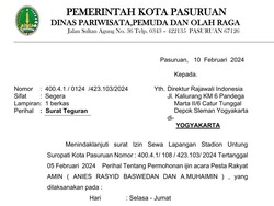 Pemkot Pasuruan Layangkan Surat Teguran Kerusakan Stadion Usai Kampanye AMIN