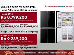 Banjir Promo! Transmart Full Day Sale, Kulkas Side by Side Diskon Rp 3,4 Jutaan