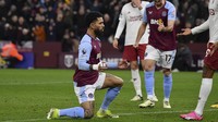 Selebrasi joget Douglas Luiz di laga Aston Villa Vs MU ini kemudian ramai dibahas alias viral. Foto: AP/Rui Vieira