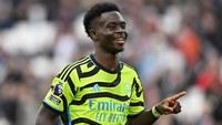 Di tempat kedua ada Bukayo Saka. Saka terus matang sebagai penyerang sayap dengan mengemas 16 gol dan sembilan assist (Getty Images)