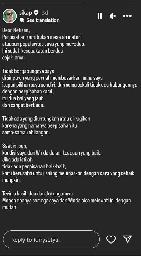 Furry Setya klarifikasi soal Dwinda Ratna dituding minta cerai gegara harta