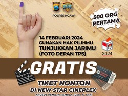 Anak Muda Ngawi Bisa Nonton Bioskop Gratis Usai Coblosan