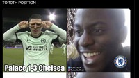 Chelsea comeback usai ketinggalan untuk menang 3-1 melawan Crystal Palace. Hasil itu bikin Chelsea come back ke posisi 10!  Foto: dok. Internet/X (Twitter)