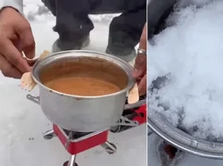 Viral! Bikin Teh Susu dari Salju, Videonya Ditonton 80 Juta Kali
