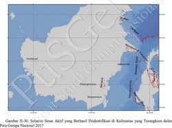 Sesar Meratus Pusat Gempa Kalsel M4,7 dan Riwayat Gempa di Kalimantan