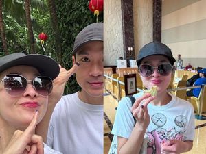 Ini Momen Sandra Dewi Nyoblos Sambil Ngemil Lemper di TPS Sultan