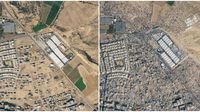Foto Before-After Migrasi Pengungsi Palestina di Rafah