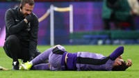 Curtis Jones. Cedera di bagian tulang kering sehingga ditarik keluar di menit ke-34 melawan Brentford. Foto: Action Images via Reuters/ANDREW BOYERS