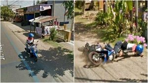 Lagi Apes, Aksi Kocak Ini Terekam Google Street View