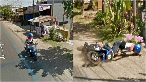 Lagi Apes, Aksi Kocak Ini Terekam Google Street View